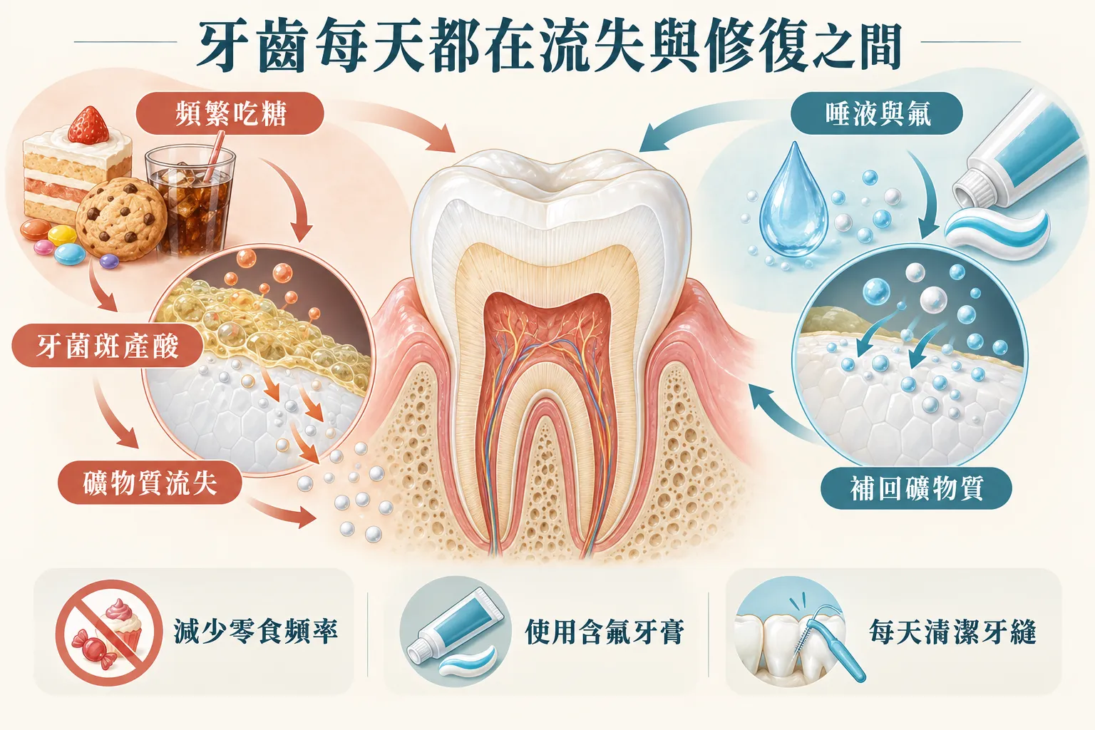 蛀牙是怎麼形成的？從琺瑯質到神經的4個階段
