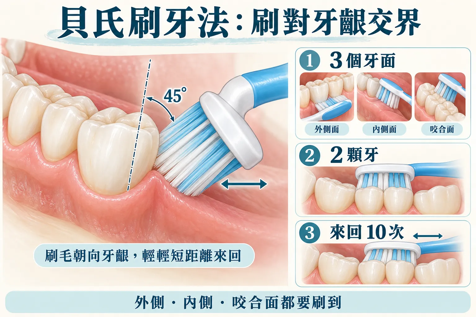 正確刷牙方法:貝氏刷牙法與0 ~ 6歲兒童刷牙 正確刷牙方法:貝氏刷牙法與0 ~ 6歲兒童刷牙